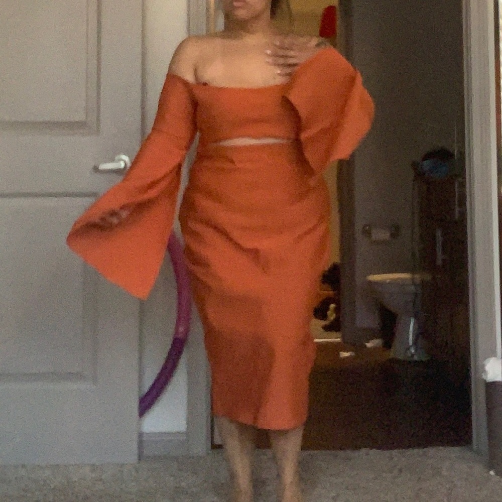 Orange fashionable dress